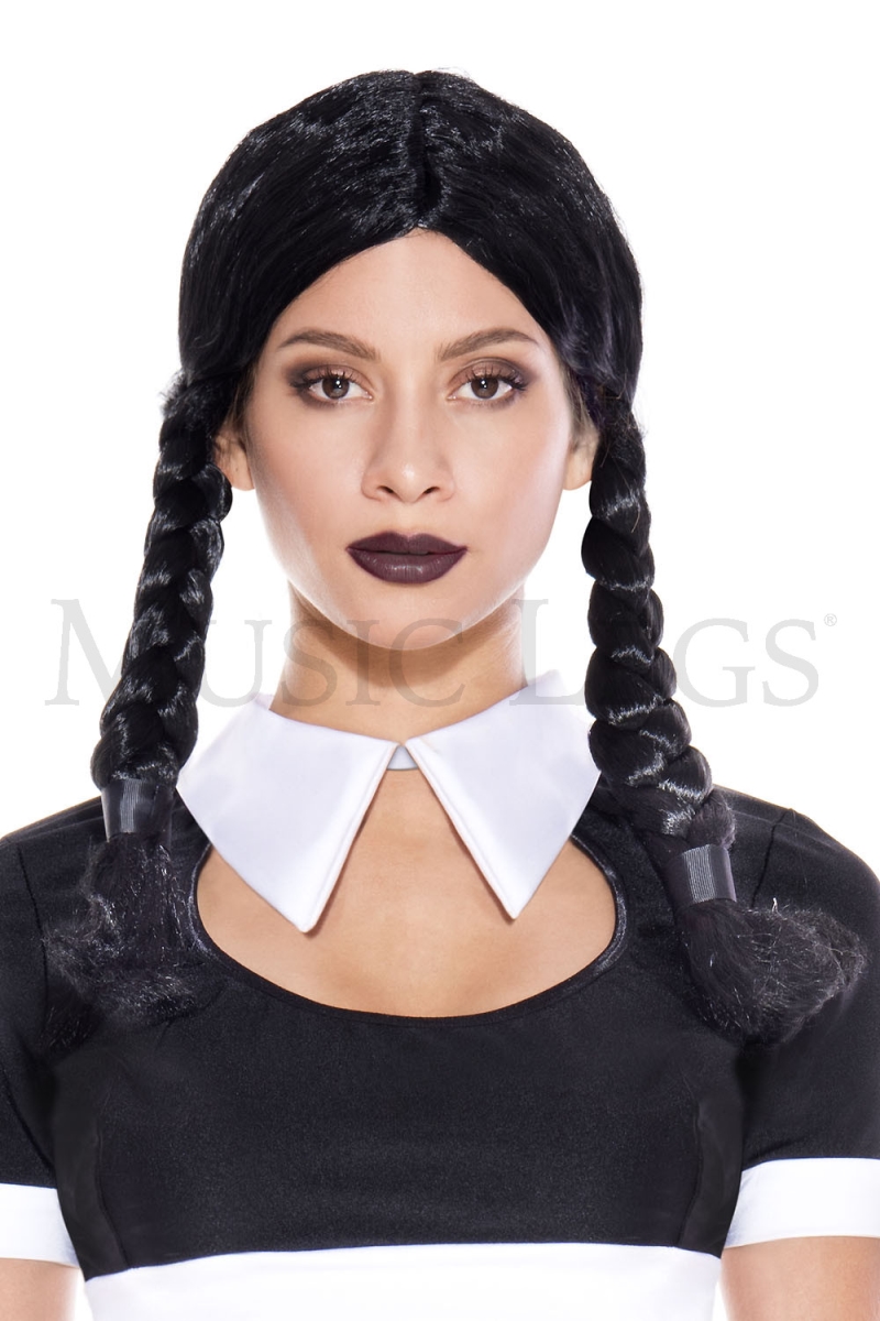 70018-BLACK Pigtail Wig - Black - One Size