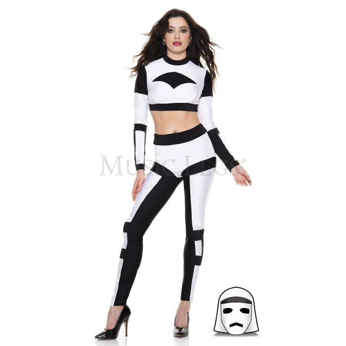 71000-SM Gaiaxy Trooper Womens Costume, White & Black - Small - 2 Piece