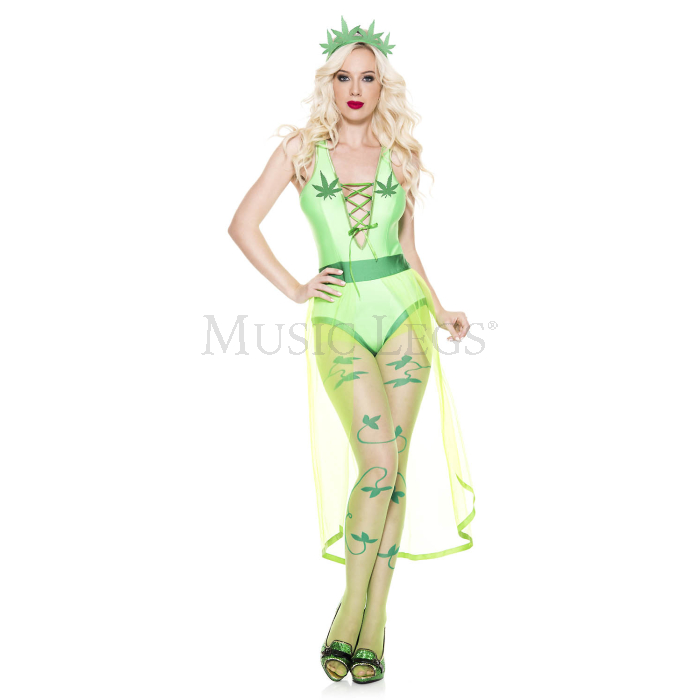 70985-ML Green Leaf Queen Womens Costume, Green - Medium-Large - 4 Piece