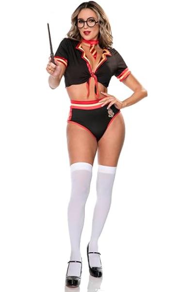 71188-SM Womens Wizard Classmate Costume, Multi Color - Small & Medium - 5 Piece