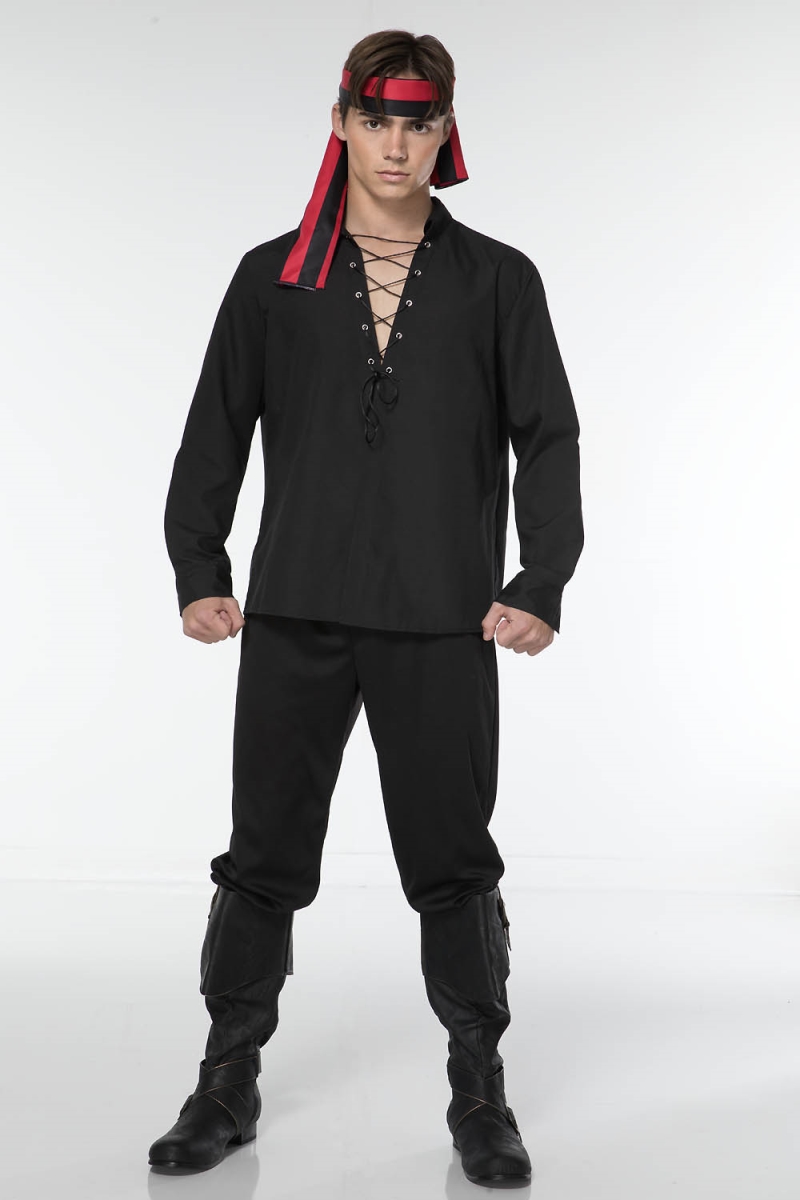 76611-BLACK-M First Mate Pirate Costume, Black - Medium - 3 Piece