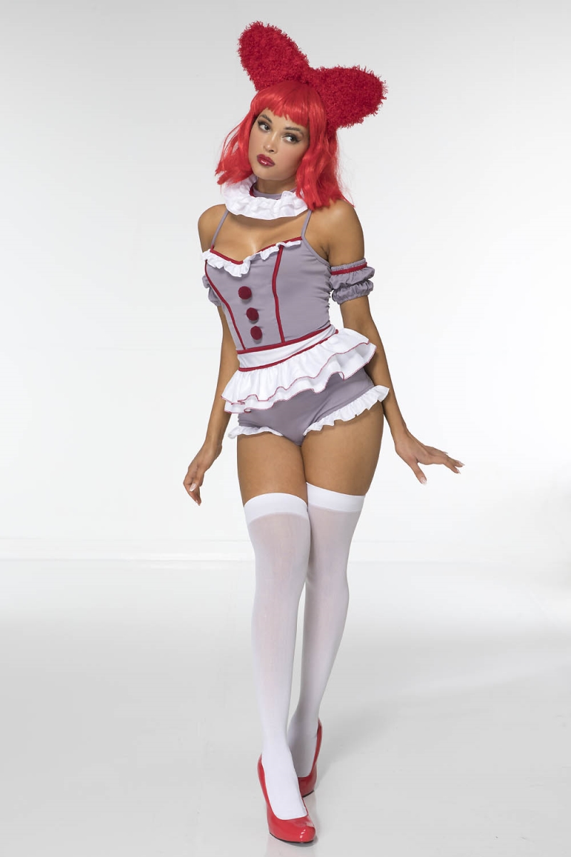71136-SM Womens Scary Clown Costume, Small & Medium - 4 Piece