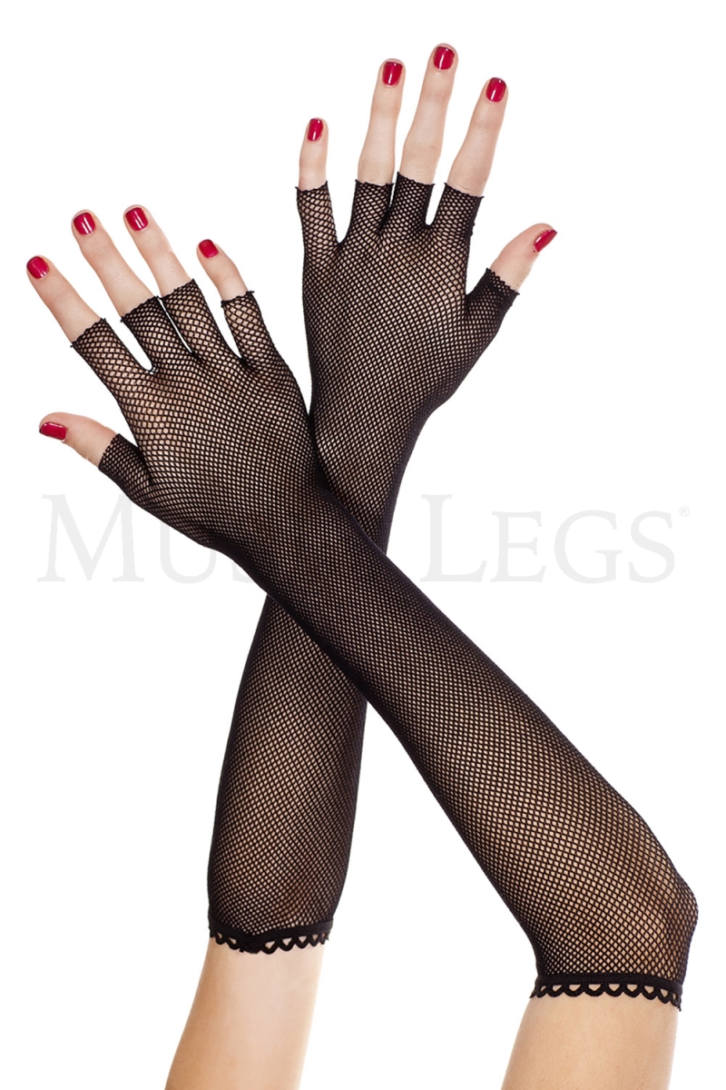 412-BLACK Fingerless Fishnet Warmer, Black