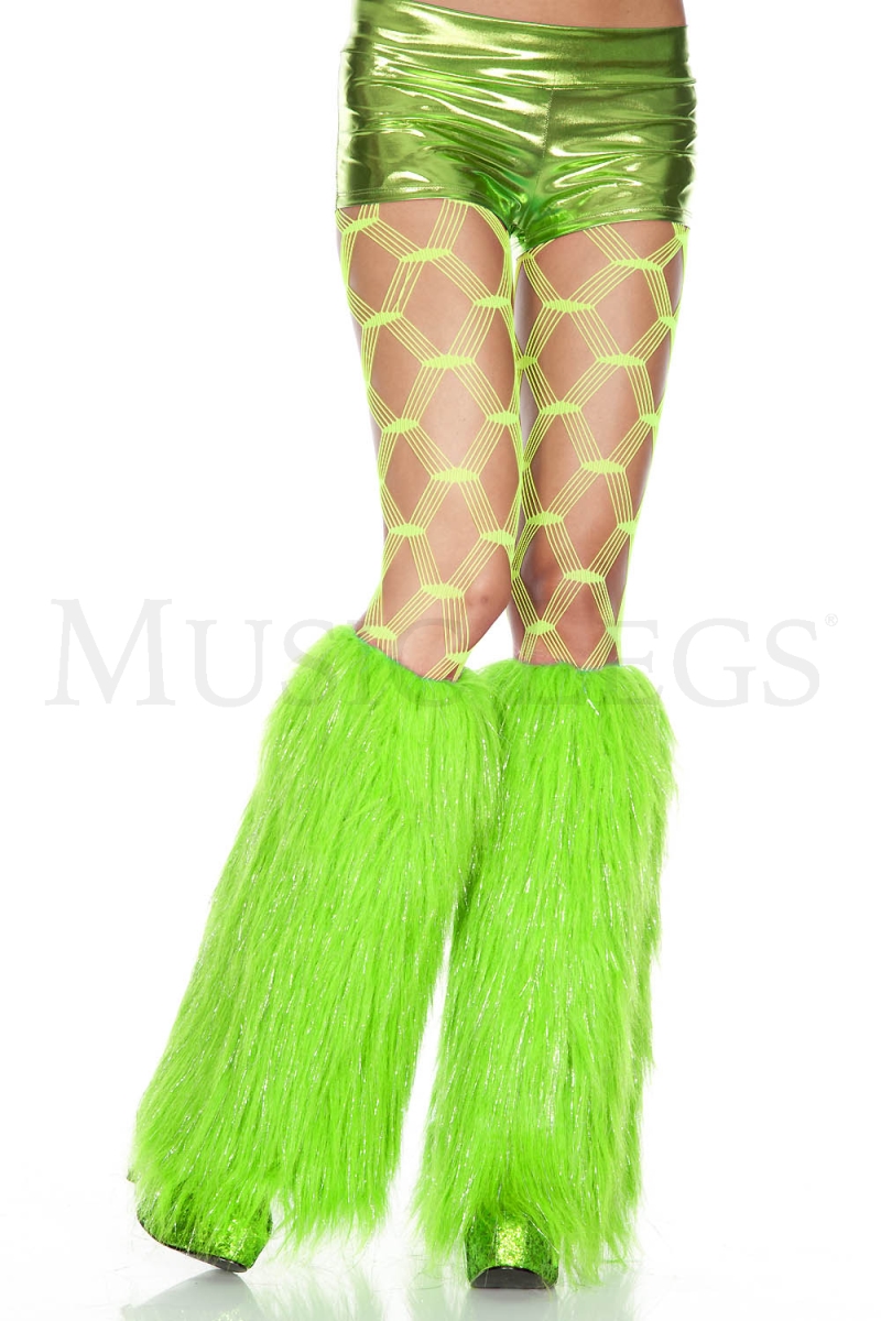 Picture of Sky Hosiery 5536-NEON GREEN Furry Lurex Leg Warmers&#44; Neon Green - One Size