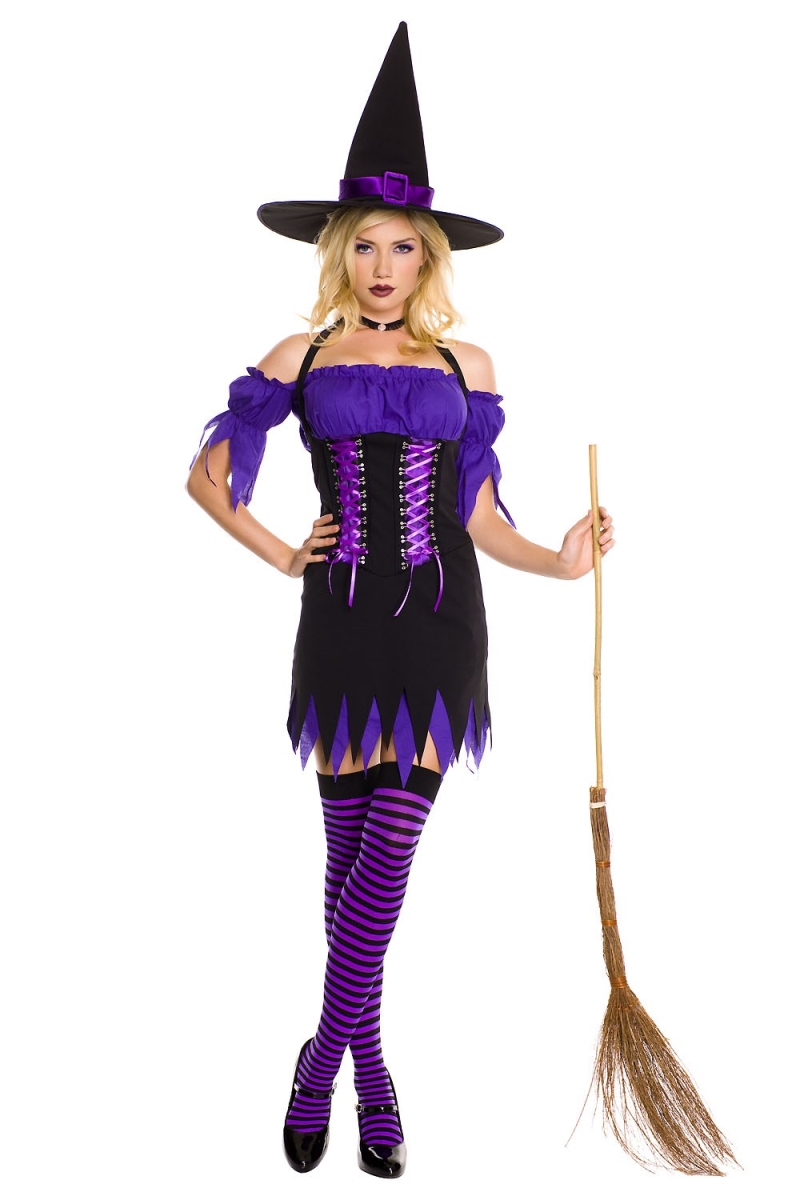 2 Piece Halter Dress with Tattered Double Layer Skirt, Black & Purple - Extra Small