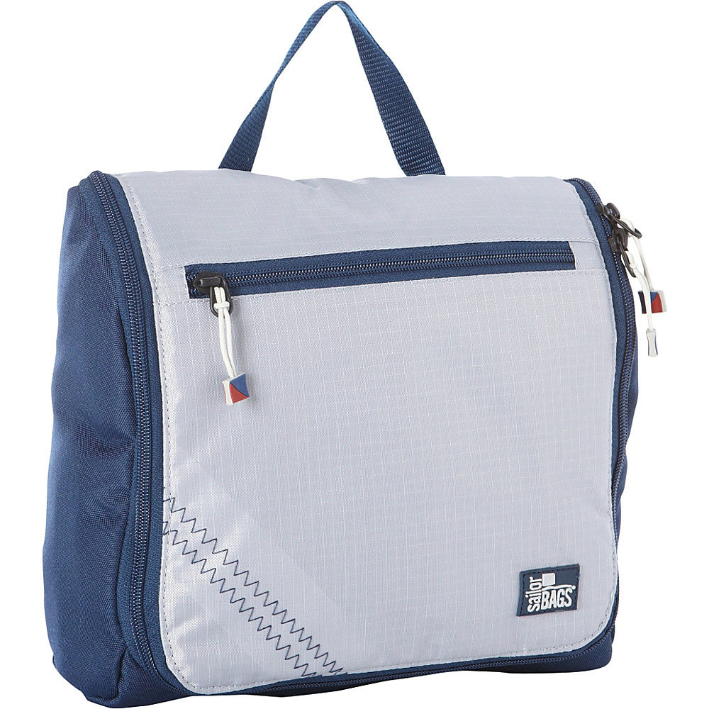 Picture of Sailor Bags 727SB Spinnaker Hanging Sundry Bag Grey with Blue Trim, Silver
