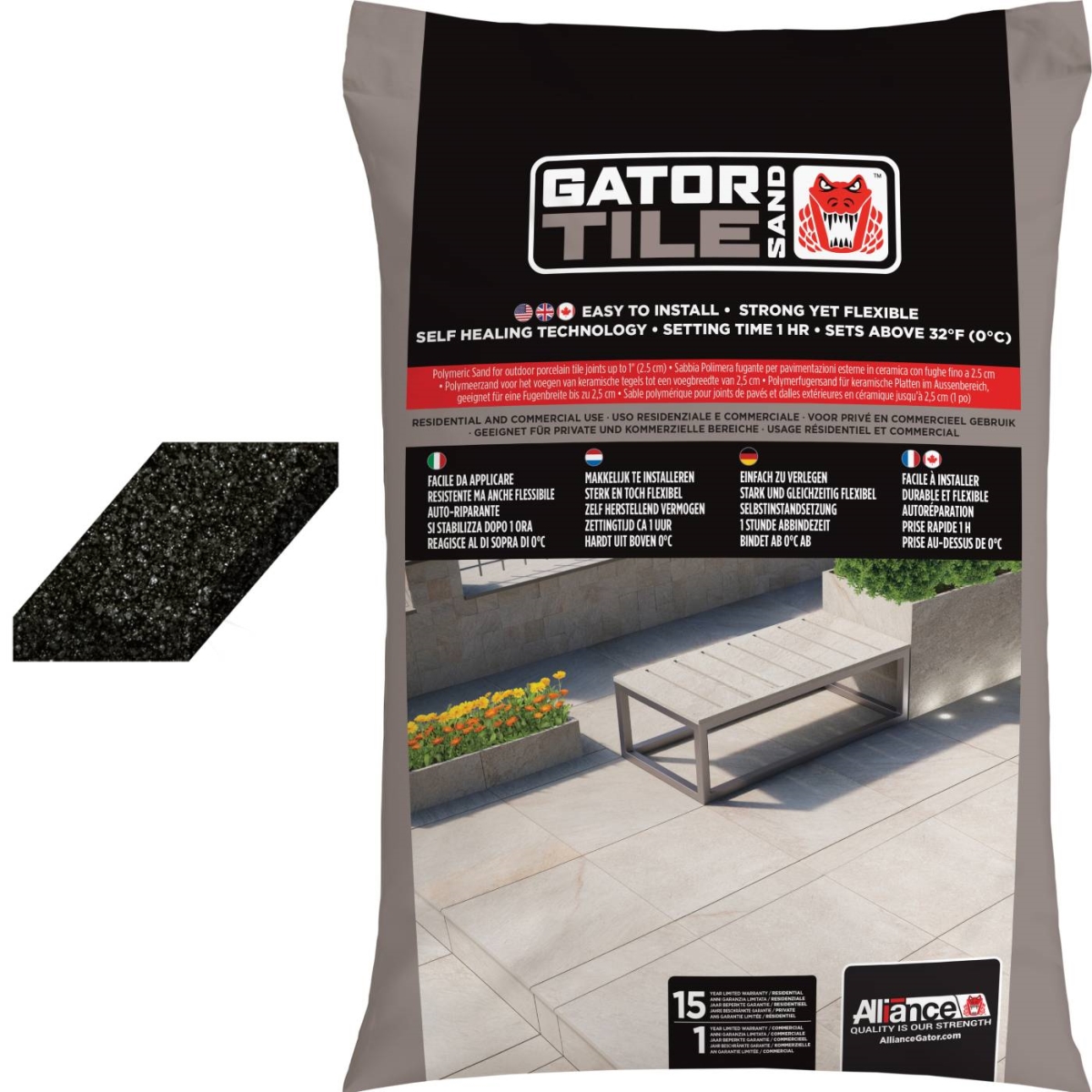 GATORTILE004BK 35 lbs Gator Tile Sand - Black