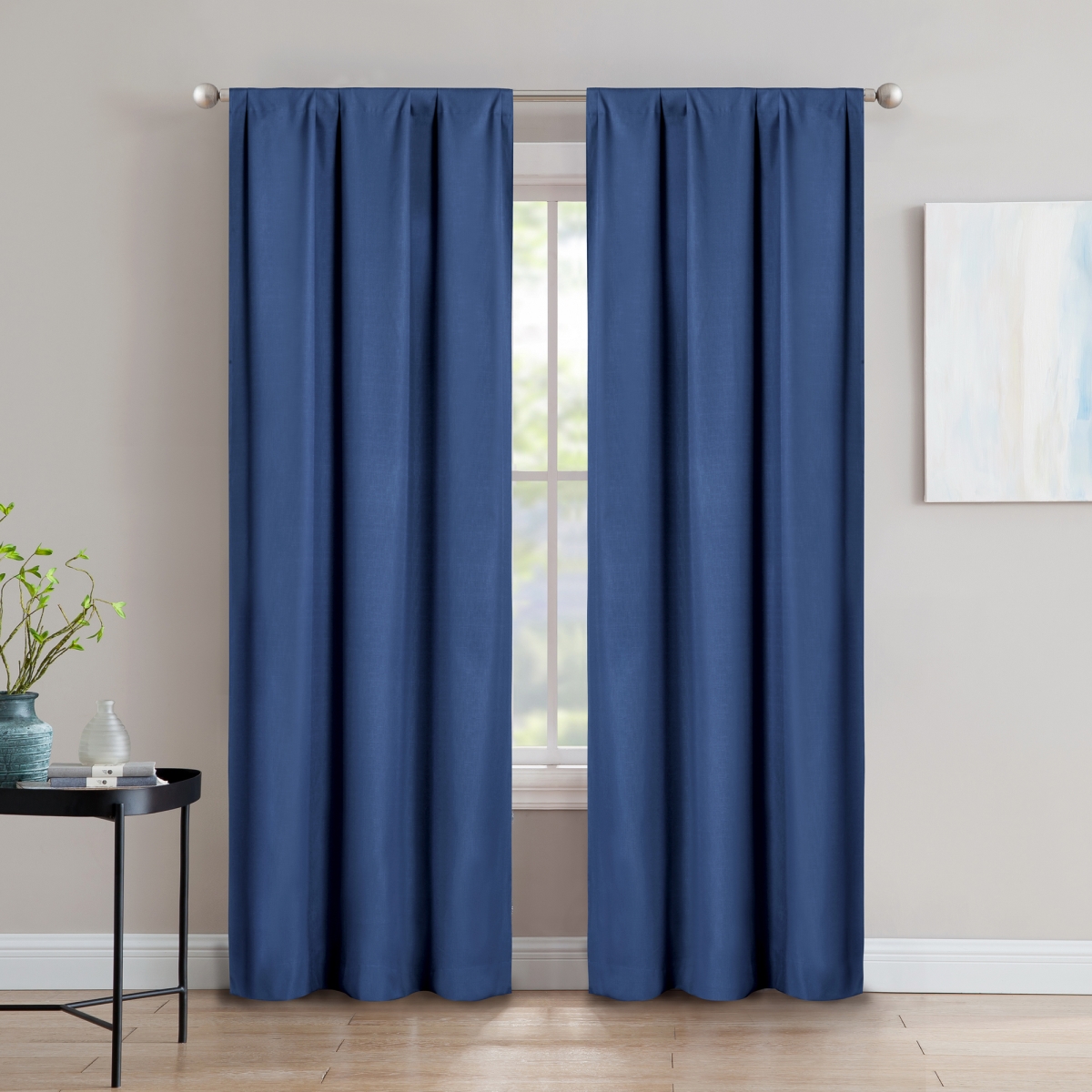 Sun+Block Foam Back Blackout Rod Pocket Curtain Panel Pair 42"x84"