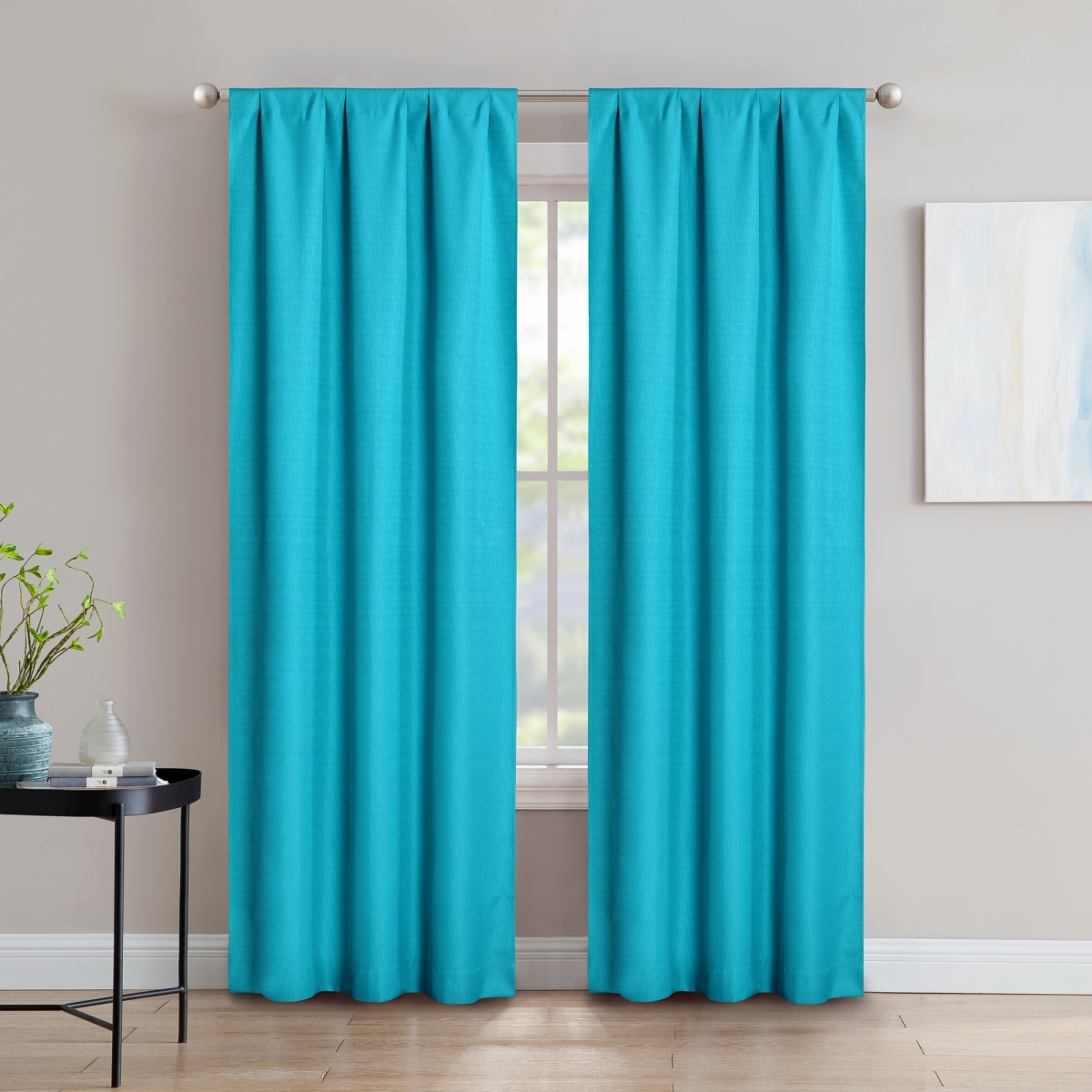 Sun+Block Foam Back Blackout Rod Pocket Curtain Panel Pair 42"x84"