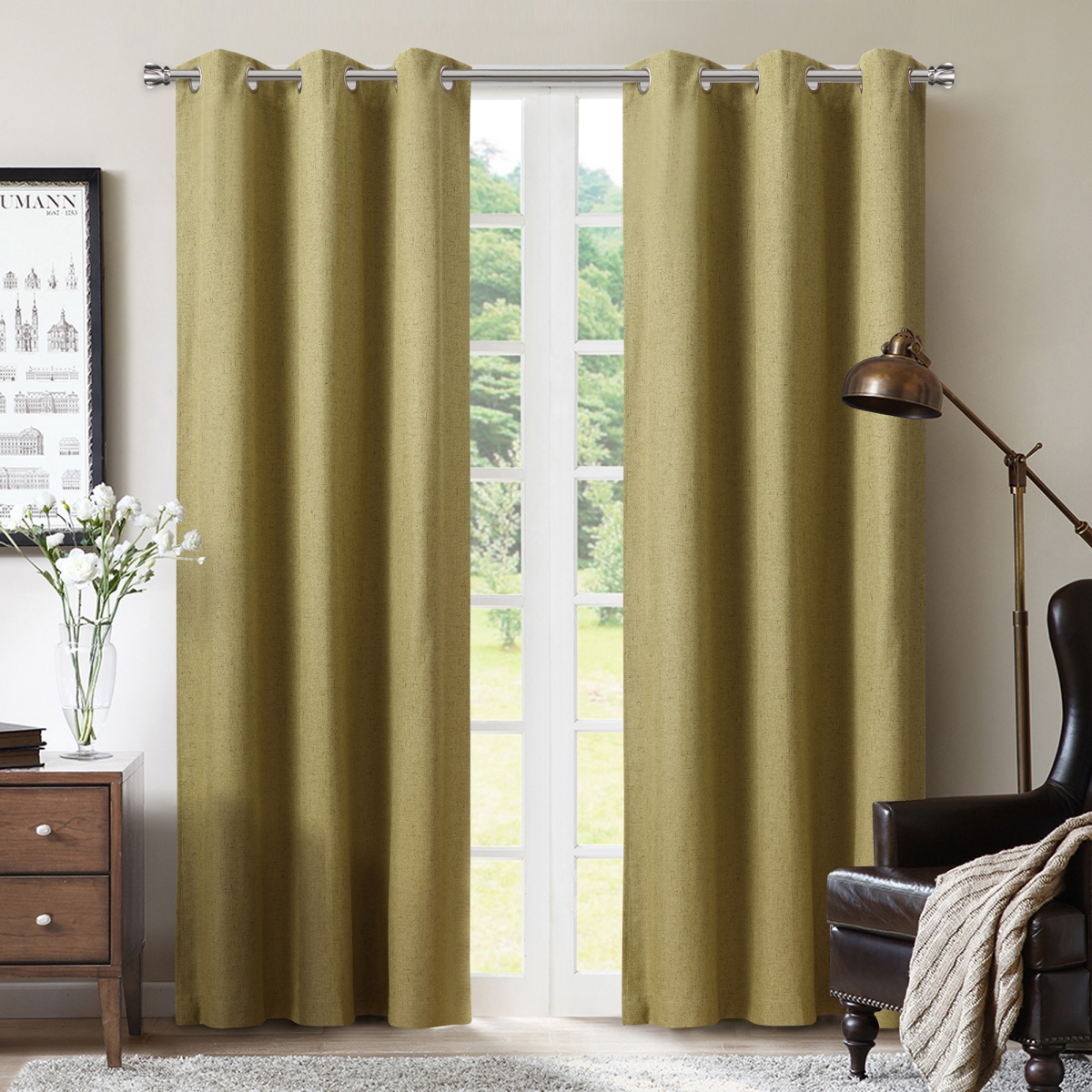 Sun+Block Foam Back Blackout Grommet Curtain Panel Pair 42"x84"