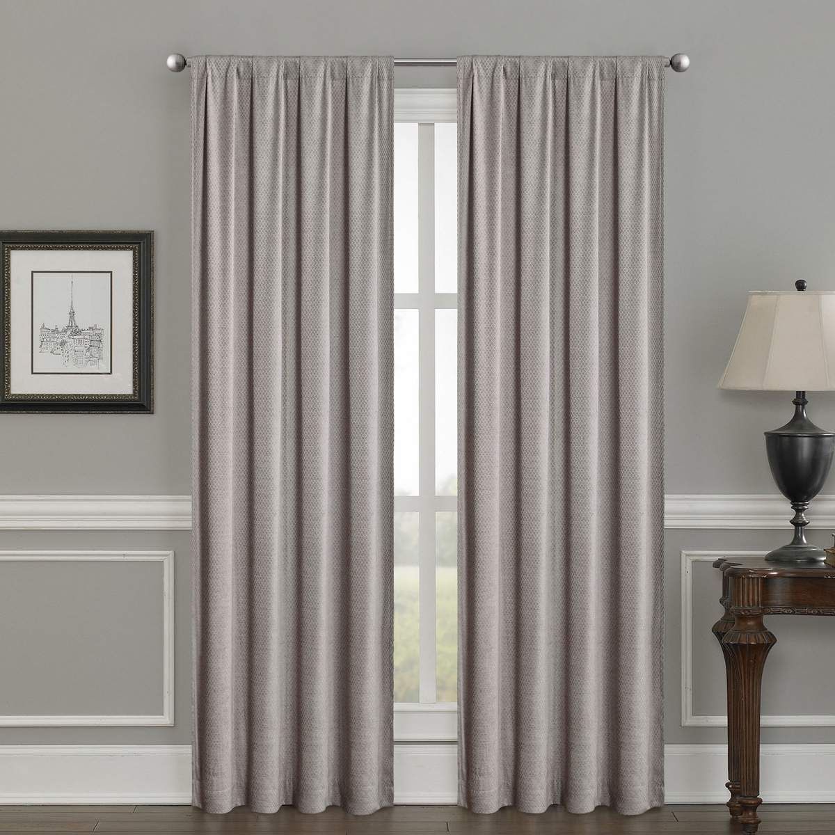 Silk+Home Luxury Velvet Blackout Rod Pocket Curtain Panel Pair 52"x95"