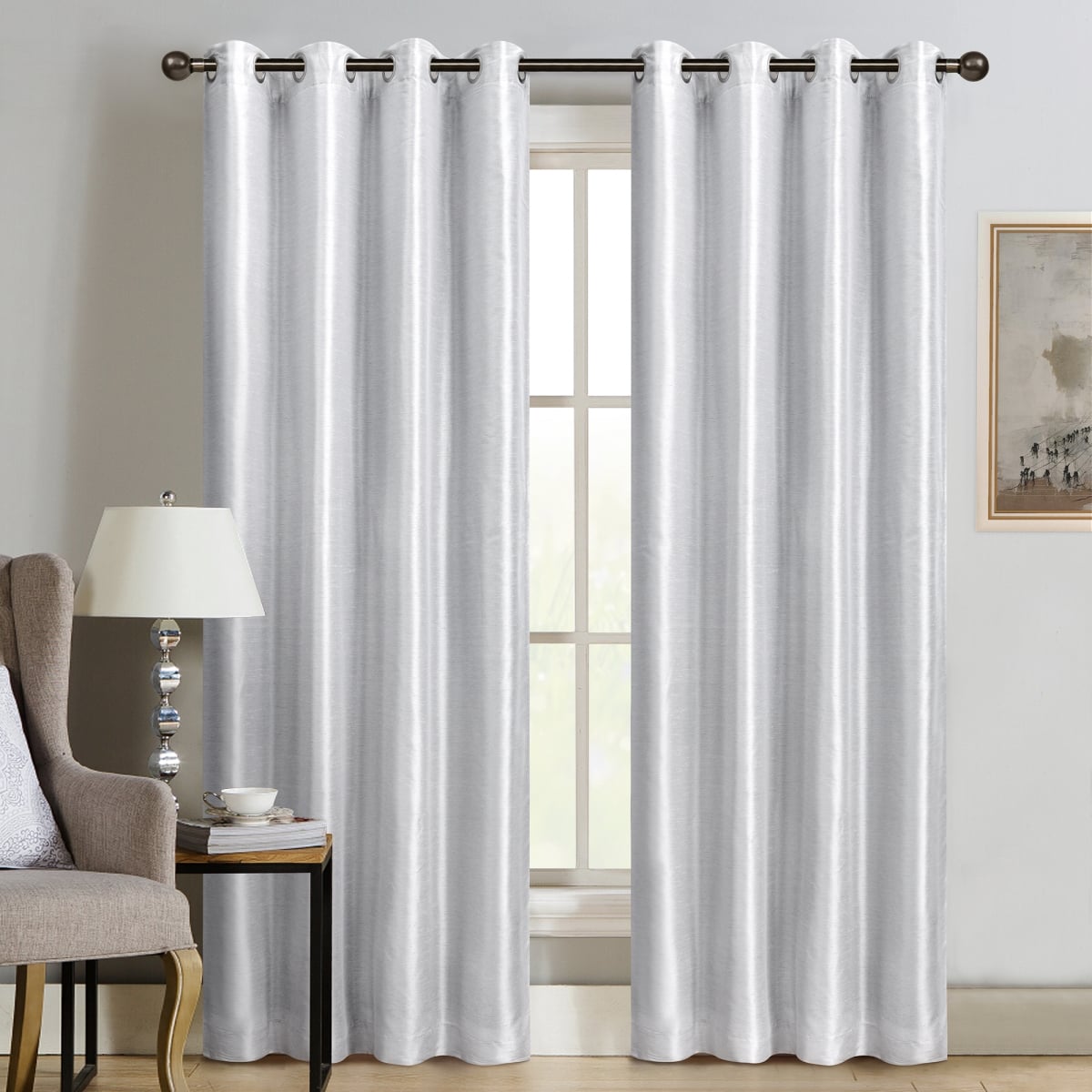 Silk+Home Light Filtering Rod Pocket Single Curtain Panel 52"x95"