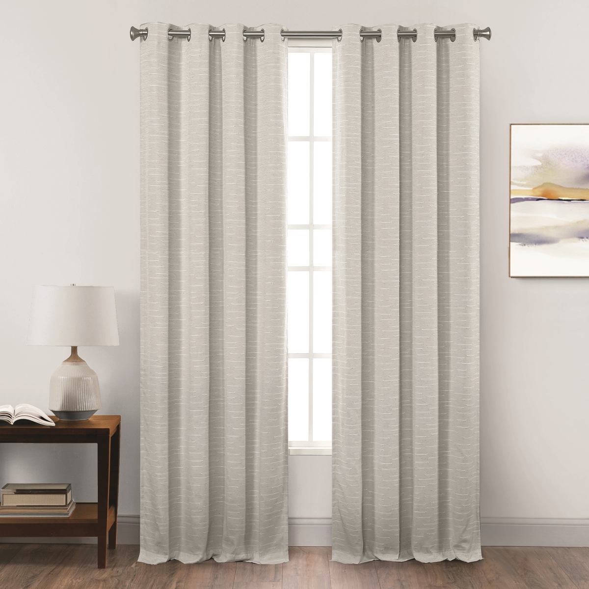 W0296052084NAT511_SH Willow Total Blackout Grommet Curtain Panel, Natural