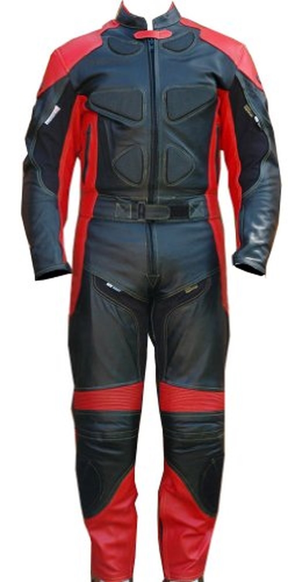 Motorcycle Leather Suit Racing Leather Suit, Red - Size 44