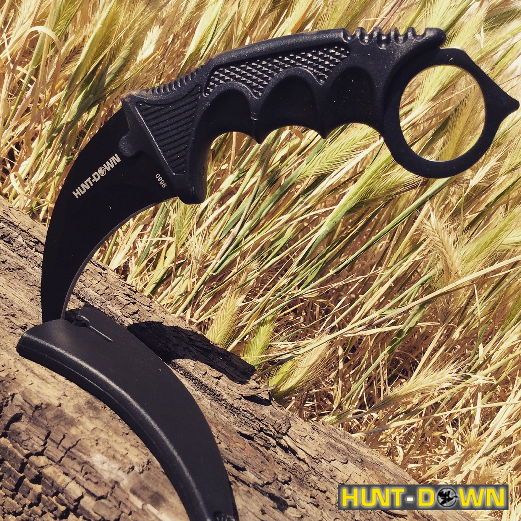 Picture of Shelter 9580 7.5 in. Hunt-Down Karambit Hunting Knife with Sheath&#44; Black