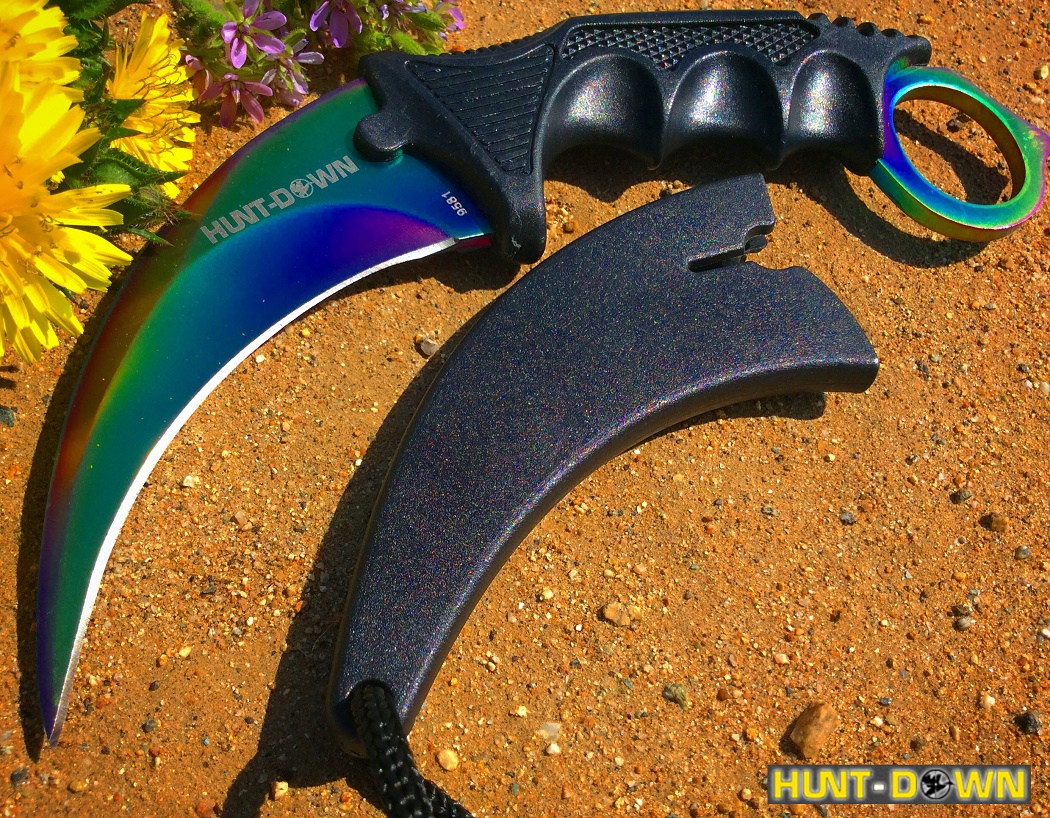 Picture of Shelter 9581 7.5 in. Hunt-Down Karambit Blade Hunting Knife with Sheath & Clip, Multicolor