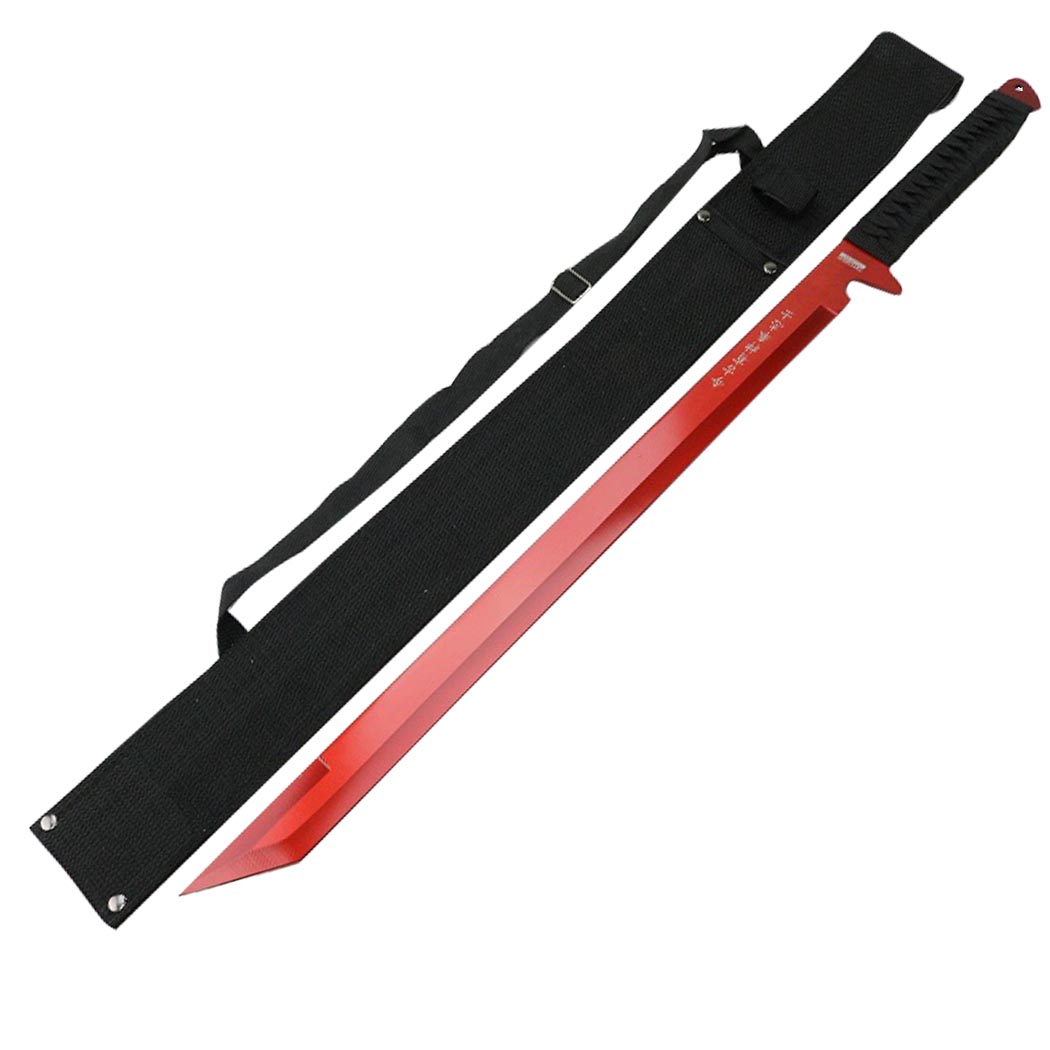 K1020-59-RD 27 in. Ninja Sword with Sheath, Red - Stainless Steel