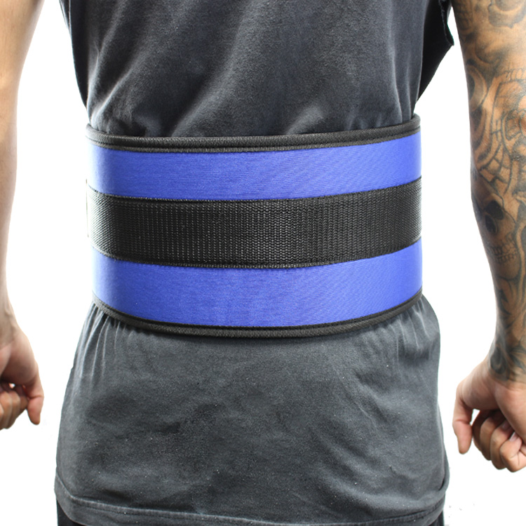 6 in. Last Punch Nylon Power Weight Lifting Belt & Back Support Belt, Blue - Medium