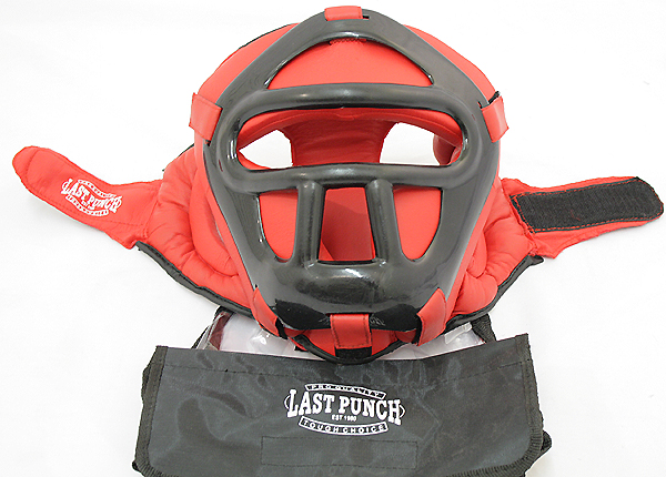 192BK-L Full Coverage Pro Quality Headgear for Boxing Head Cage, Black & Red - Large