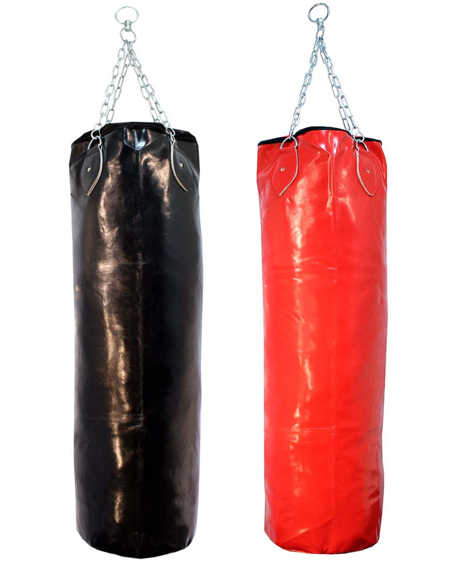181-M Vinyl Leather Bag Unfilled, Black & Red - Medium