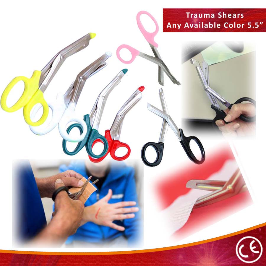 10621-W 5.5 in. EMT EMS First Aid Rescue Trauma Shears Utility Scissors Mixed Color - White