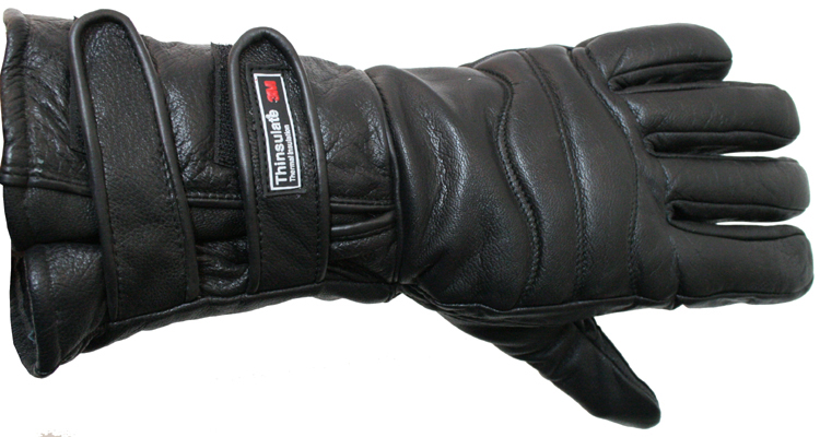 Perrini Motorcycle Gloves Close out Winter Riding Leather Biker Leather Gloves New - Large