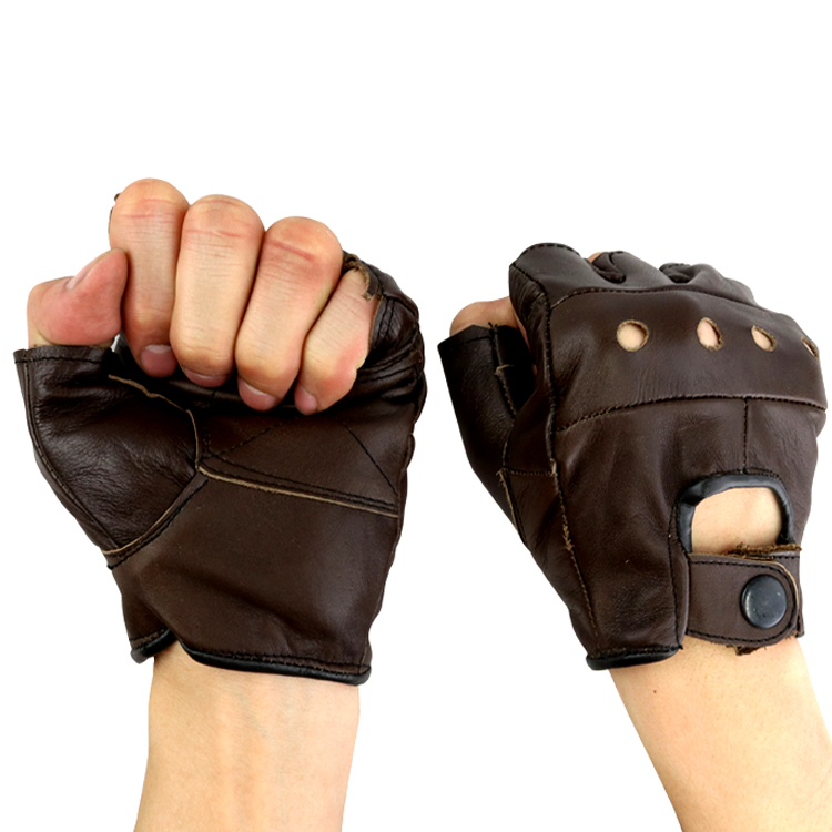 Last Punch Fingerless Sport Weightlifting Workout Gloves, Brown - Extra Large