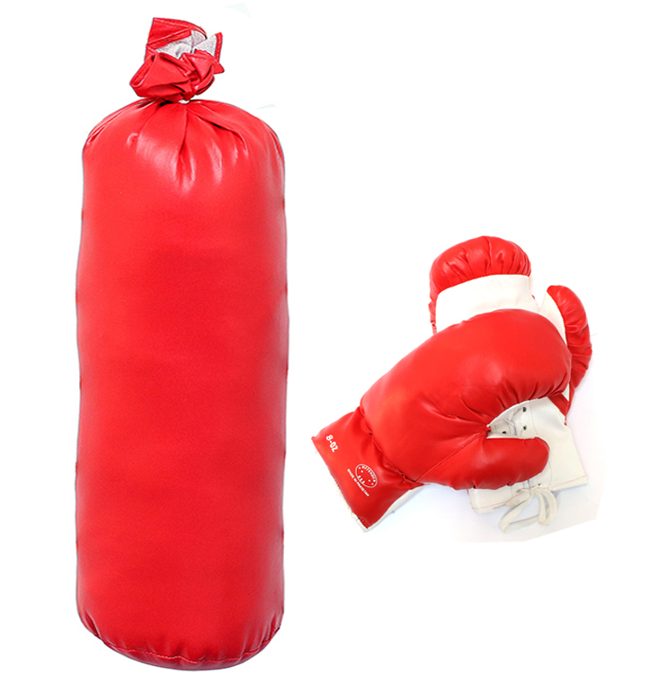 8 oz Boxing Gloves Set with Punching Bag Kids Set Gift - Red