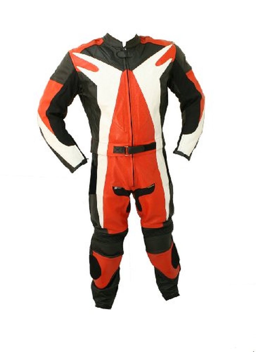 331R-S Motorcycle Racing Leather Suit with Hard Padding, Small - 2 Piece