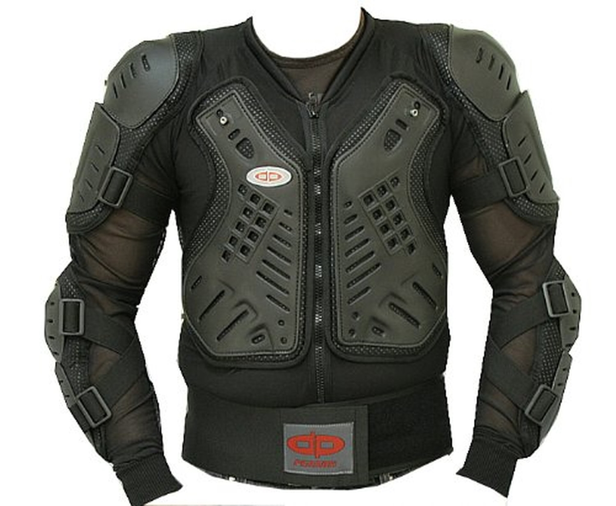 342-XL Motorcycle Racing Riding Full Body Armor Spine Protection Jacket with GP, Armor Black - Extra Large