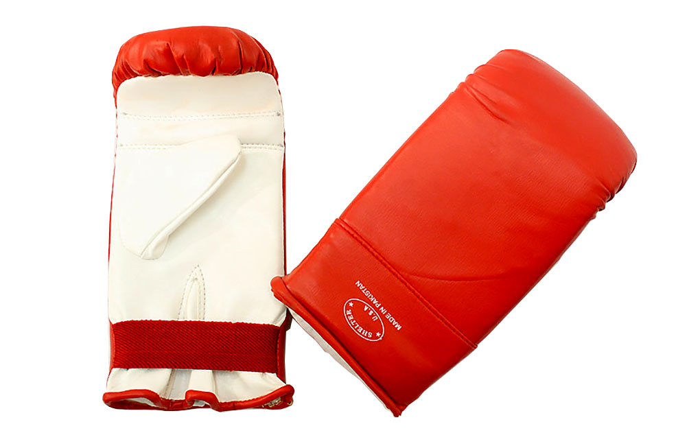155-M Punching Boxing Gloves, Medium - Red & White