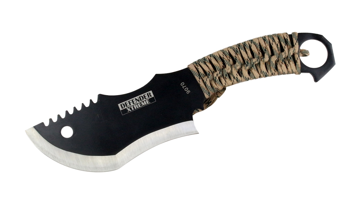 9070 10.5 in. Defender Xtreme Full Tang with Camo Nylon Wrapped Handle Hunting Knife