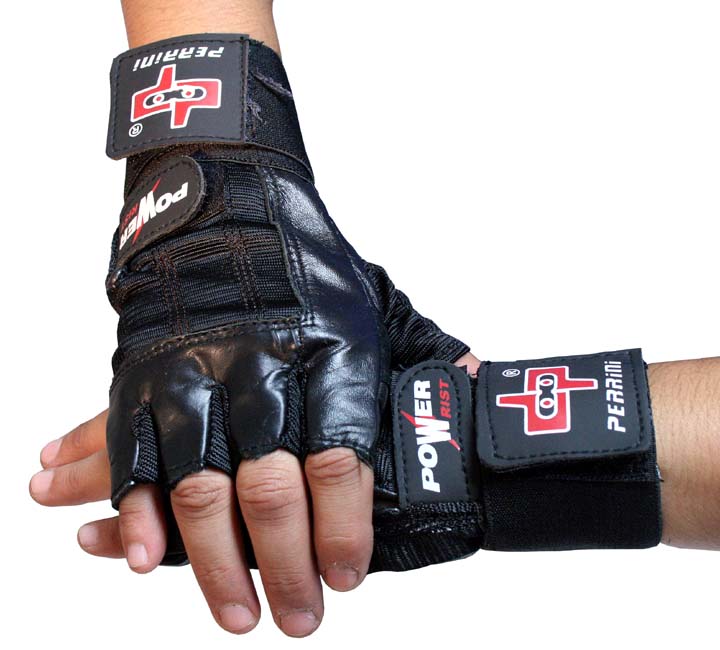 281-S Leather Working Out & Weight Lifting Fingerless Gloves - Black, Small