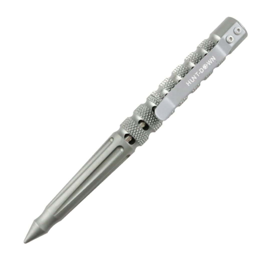 9856 6 in. Hunt-Down New Powerful Survival Tactical Pen for Self Defence, Grey