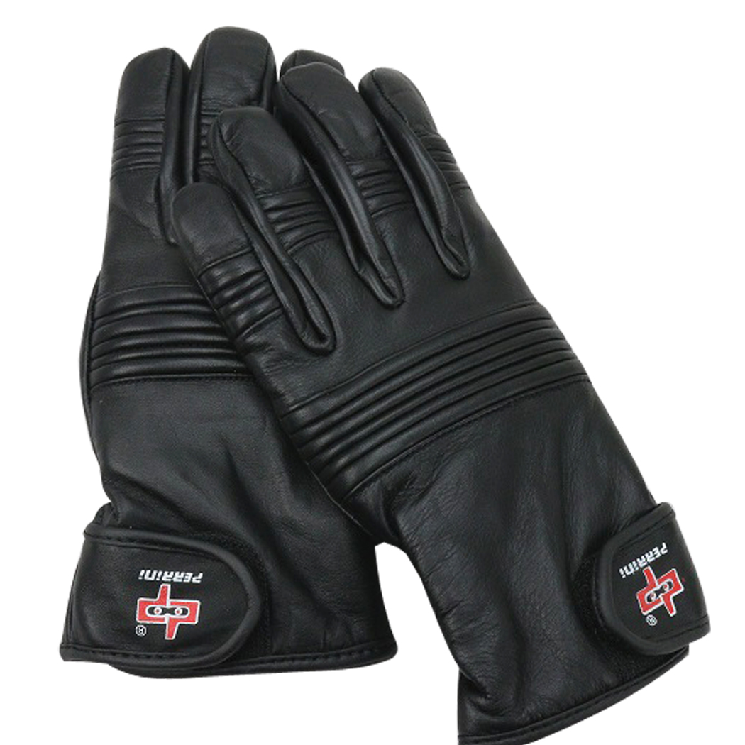 9889-XXL Heavy Duty Playboy Fabric Lining Perrini Black Cow Hide Leather Winter Gloves - 2XL