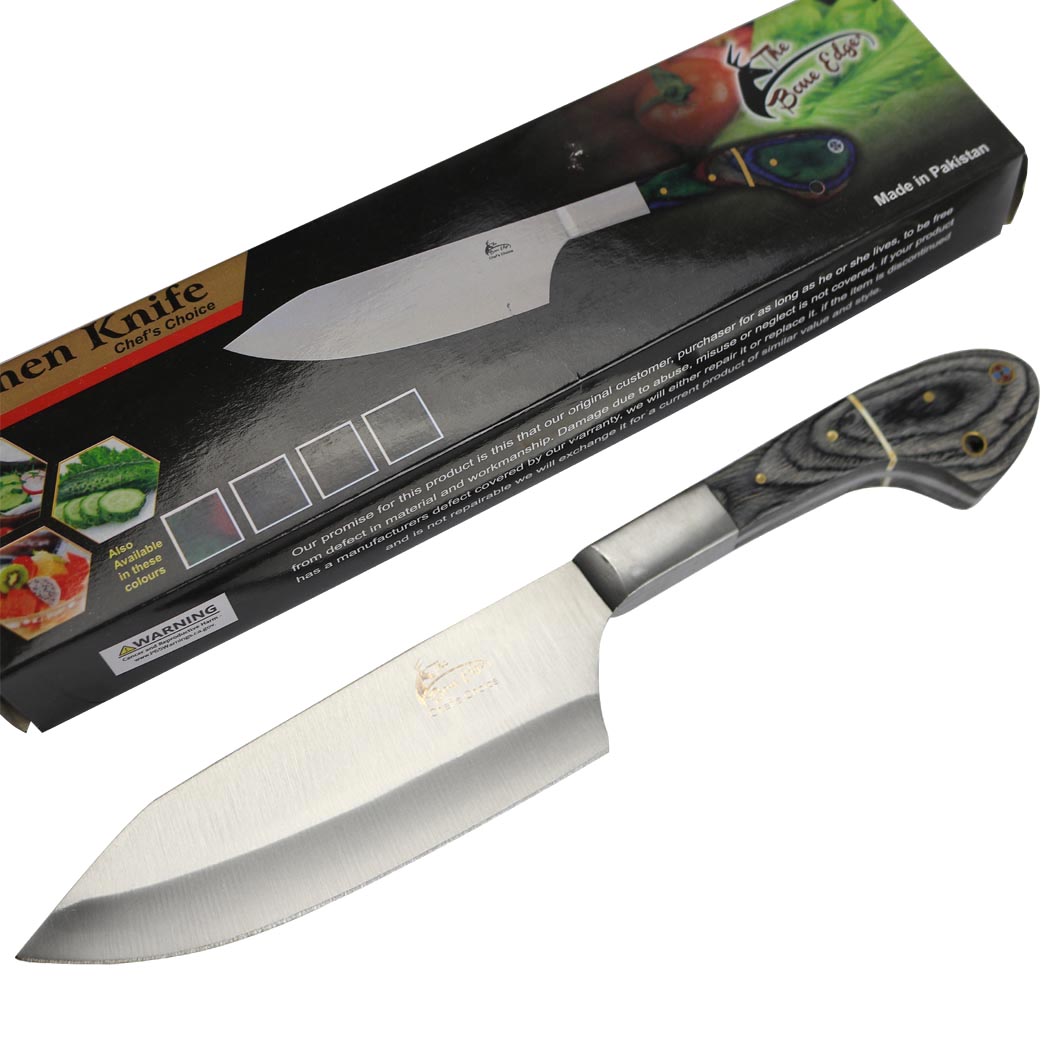 13314 11 in. The Bone Edge Chef Kitchen Knife with Black Packawood Handle Stainless Steel Blade