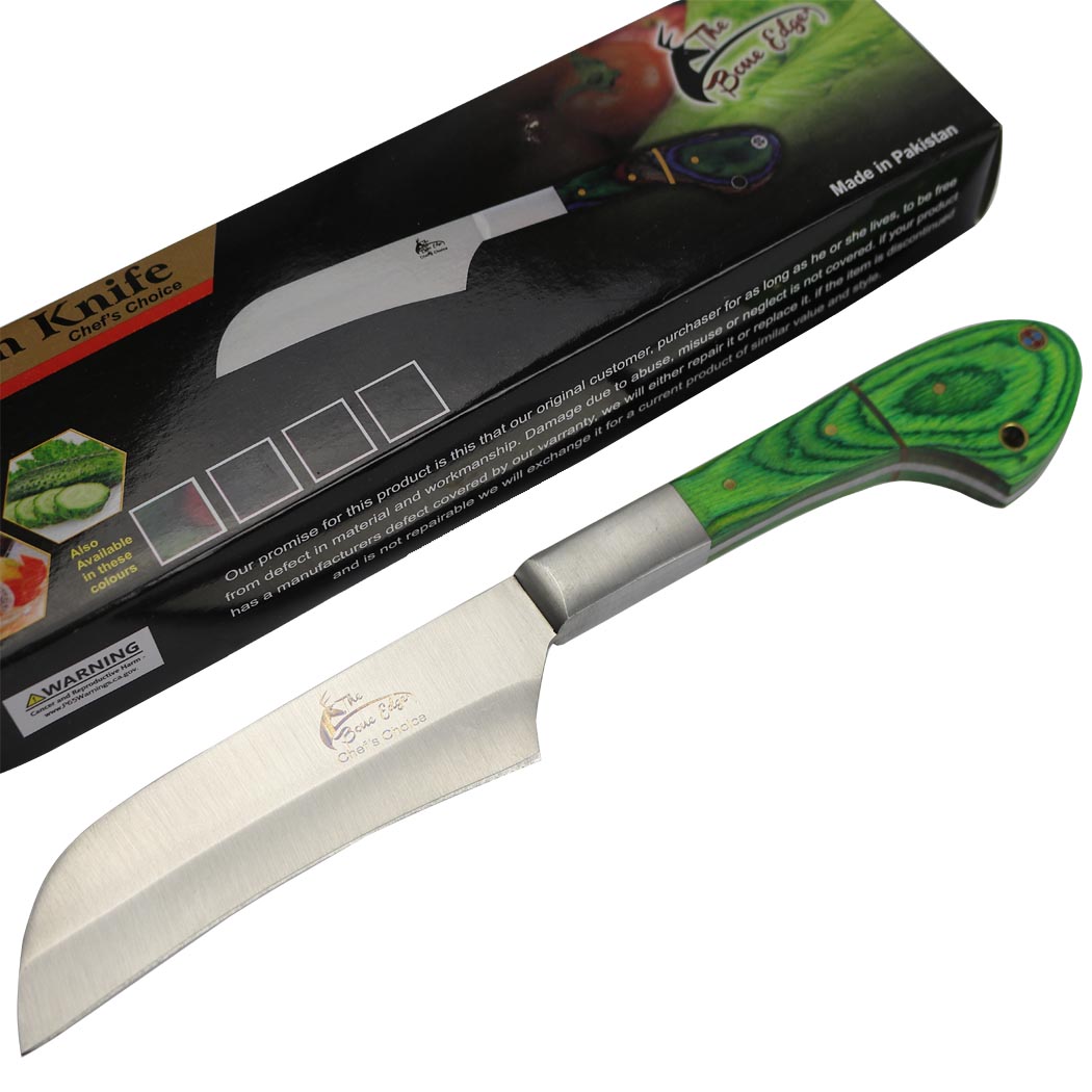 13320 10 in. The Bone Edge Chef Kitchen Knife with Green Packawood Handle Stainless Steel Blade