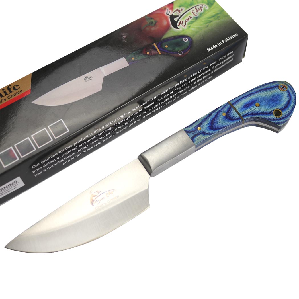 13323 9 in. The Bone Edge Chefs Kitchen Knife with Blue Packawood Handle Stainless Steel Blade