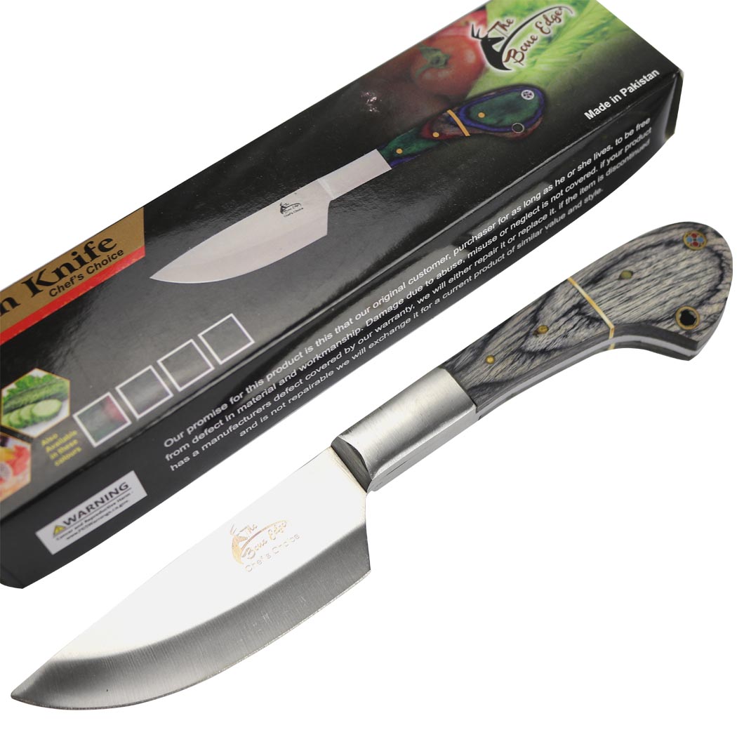 13324 9 in. The Bone Edge Chefs Kitchen Knife with Black Packawood Handle Stainless Steel Blade