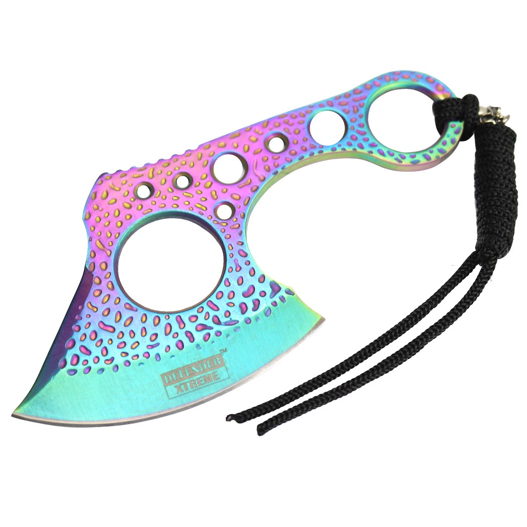 13335 7 in. Defender Xtreme Titanium Coating Throwing Hunting Axe Knife - Stainless Steel
