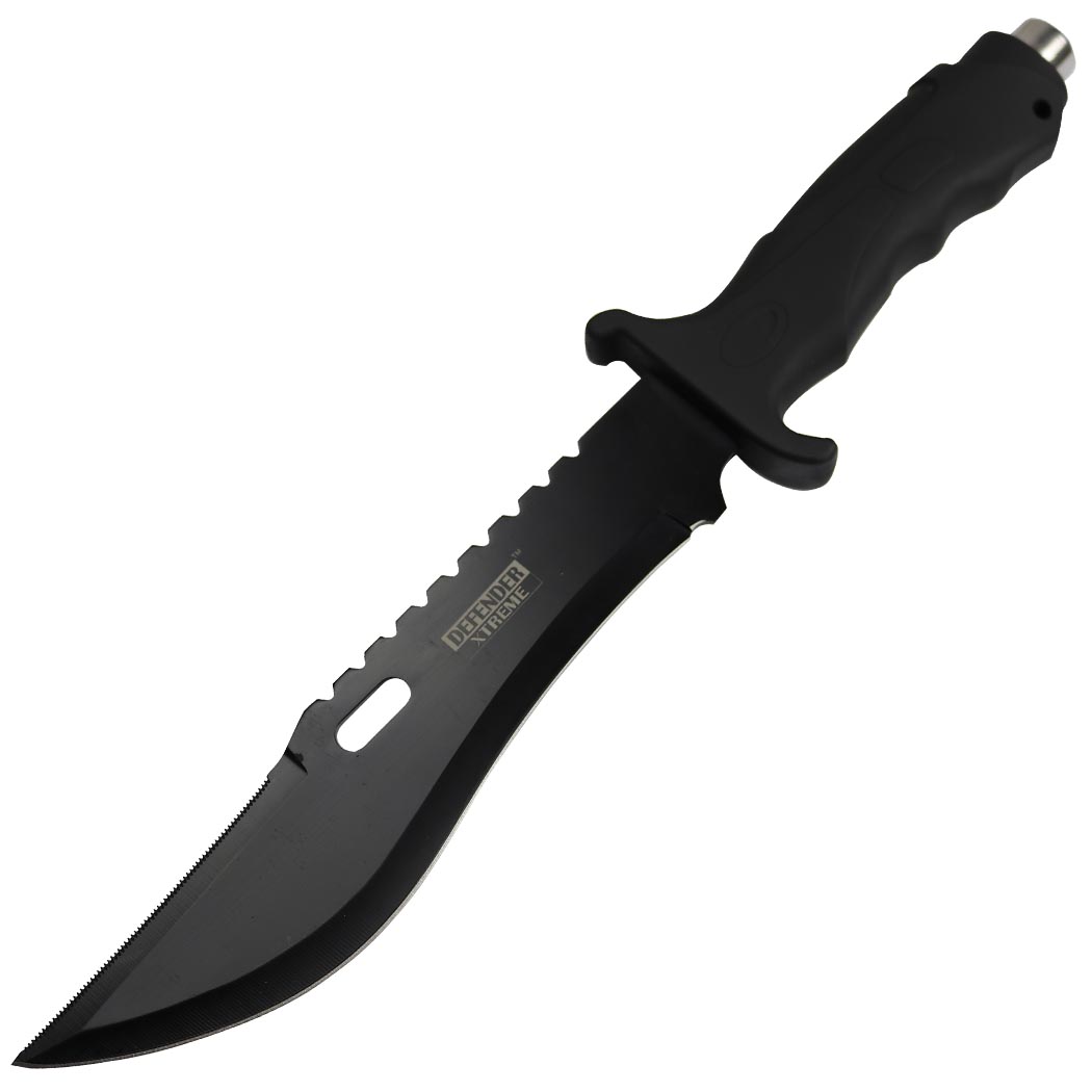 13355 13 in. Defender Xtreme Black Anodized Fixed Blade Hunting Knife - Stainless Steel