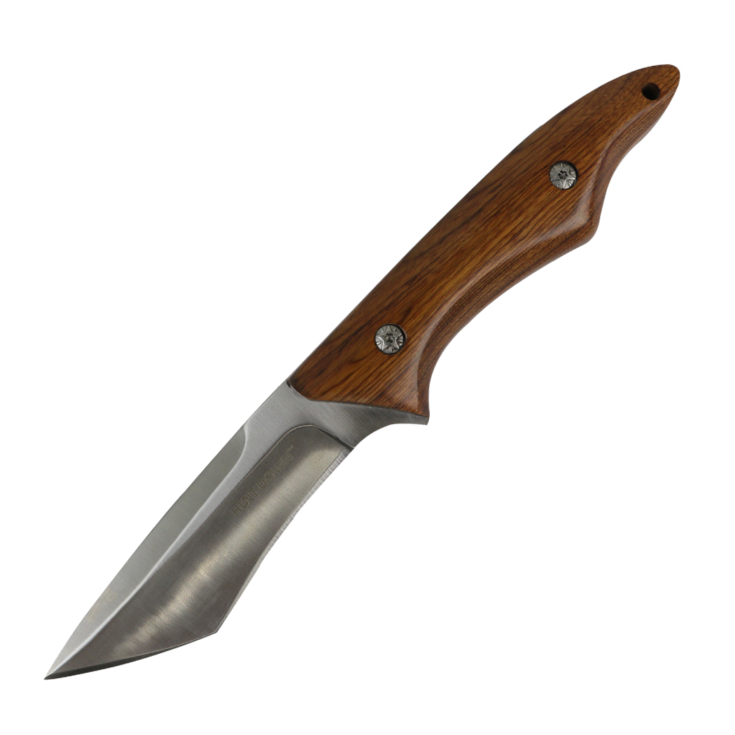 13572 9.5 in. Hunt Down Full Tang Hunting Knife with Fixed Blade Wood Handle - Stainless Steel