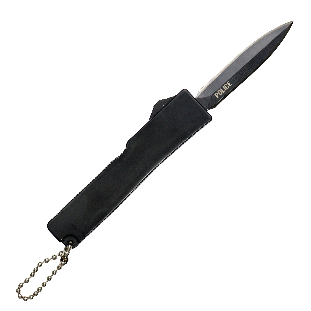 13217P 8 in. Stainless Steel Black Handle Lock Key Chain Knife
