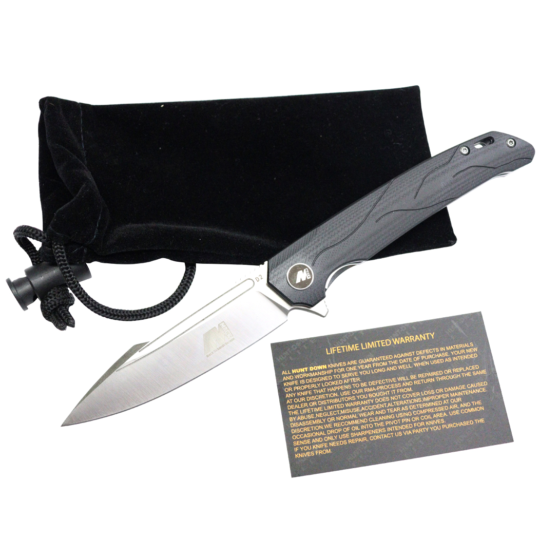 MS31 8 in. Stain Finished Blade Ball Bearing Folding Knife - G10 Handle with Box - 3 in.