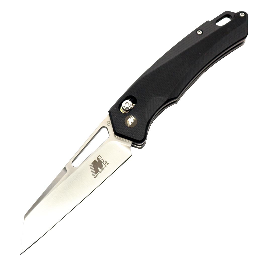 MS33 8 in. Stain Finished Blade Ball Bearing Folding Knife G10 - Black Handle with Pouch