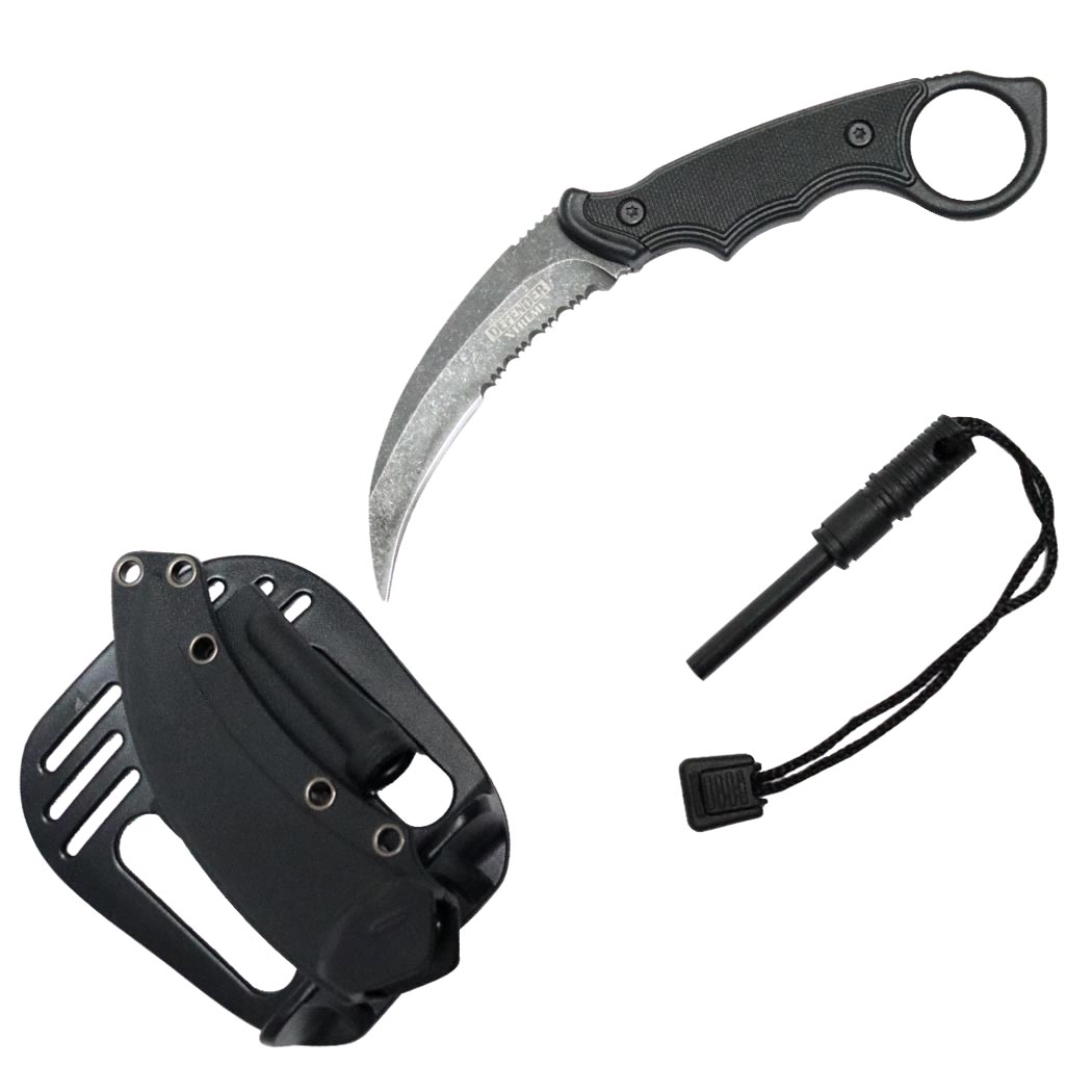 13778 8 in. Stone Wash Blade Tactical Hunting Knife with Sheath