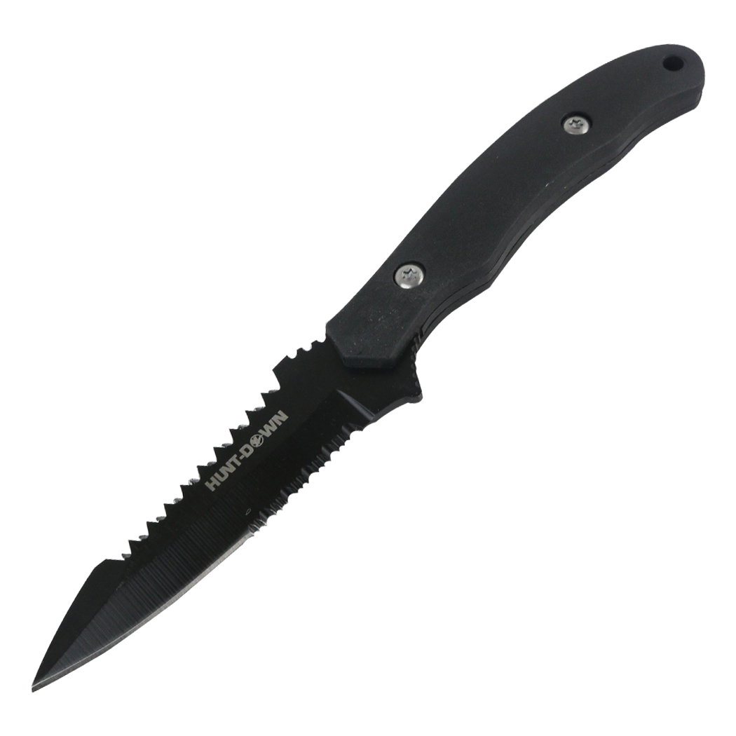 13488 6.5 in. Thin Style Full Tang 3CR13 Stainless Steel Hunting Knife - Black
