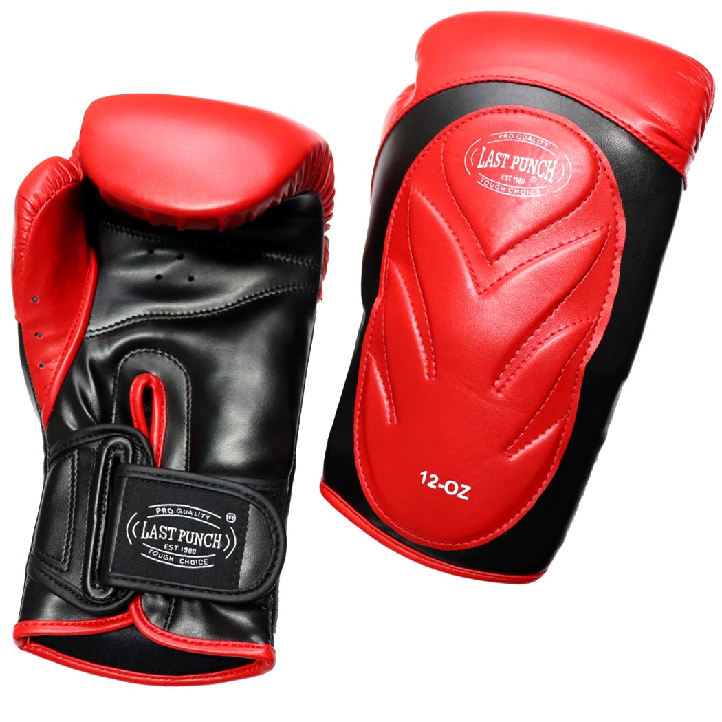 13773 Pro Style Training Sparring Boxing Gloves - Red & Black - 12 oz