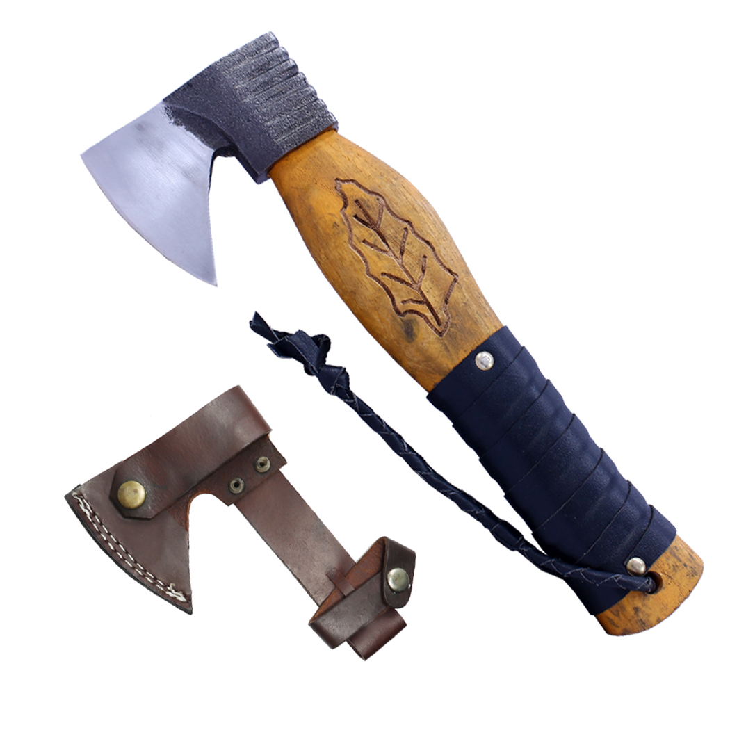 14423 11 in. Hand forged Blade with Sheath Hunting Axe - Wood Handle - Yellow