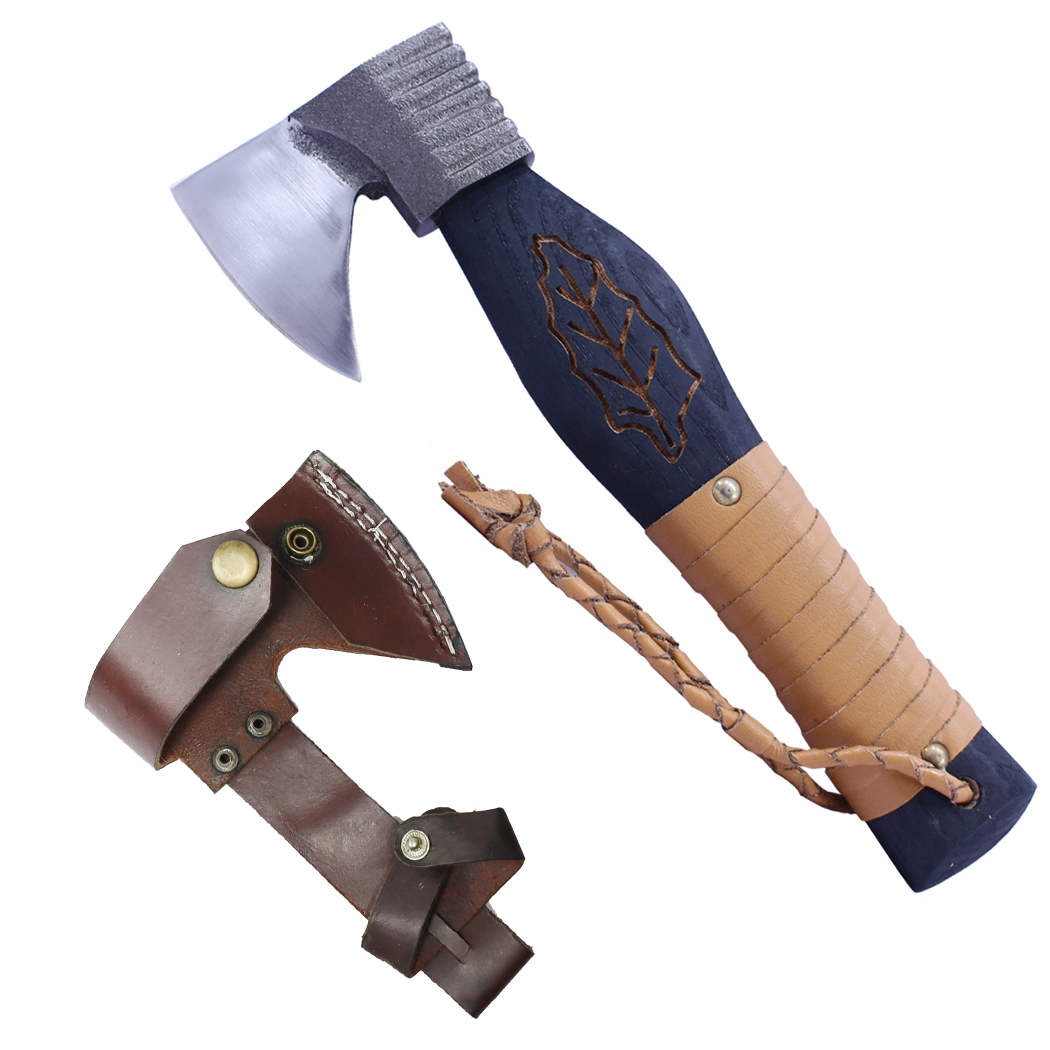14425 11 in. Hand forged Blade with Sheath Hunting Axe - Black Wood Handle